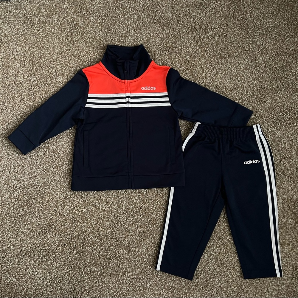 Adidas Blue & Orange Matching Set Size 12 Months